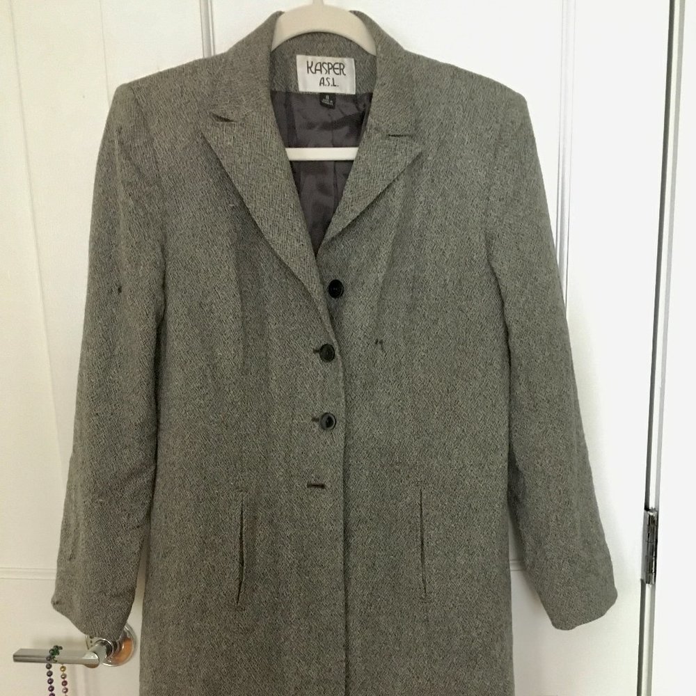 vintage gray wool trench coat